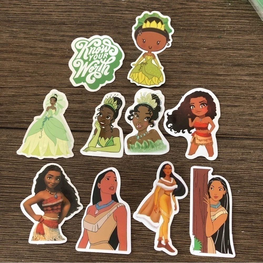 Disney Sticker pack: Tiana, Moana, and Pocahontas